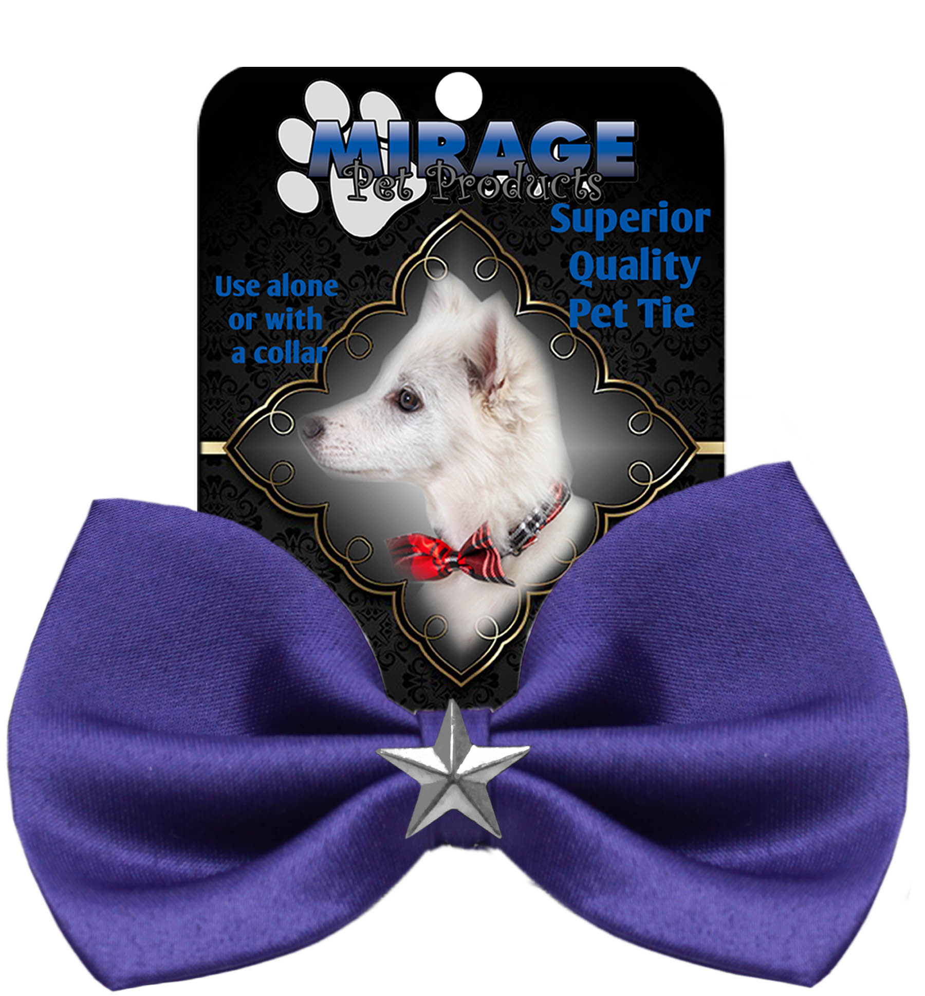 Silver Star Widget Pet Bowtie Purple